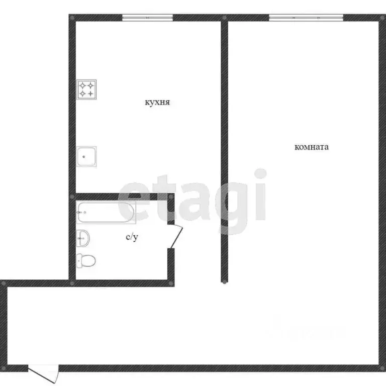 1-к кв. Тюменская область, Ишим ул. Луначарского (29.5 м) - Фото 1