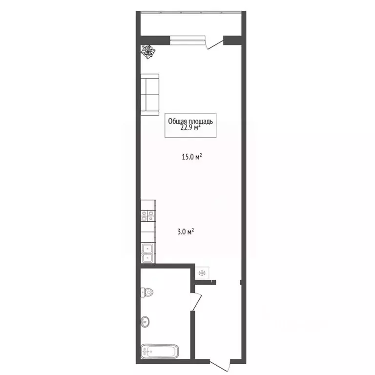 1-к кв. Новосибирская область, Новосибирск ул. Забалуева, 90 (24.0 м) - Фото 1