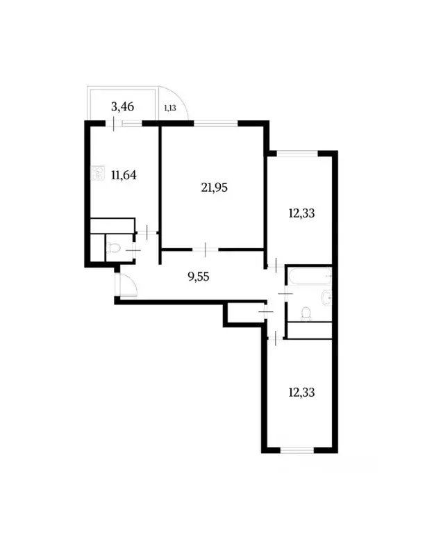 3-к кв. Московская область, Видное ул. Завидная, 15 (80.0 м) - Фото 2