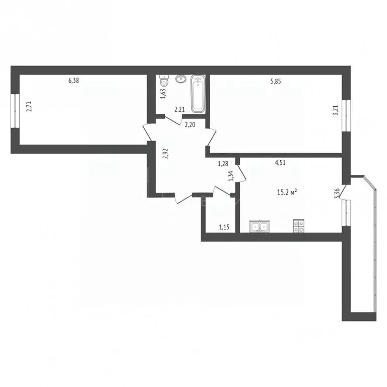 2-к кв. Тюменская область, Тюмень ул. Мельникайте, 138 (57.4 м) - Фото 1