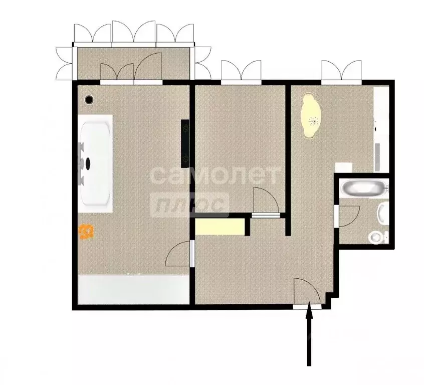 2-к кв. Пензенская область, Пенза просп. Победы, 21 (44.3 м) - Фото 2