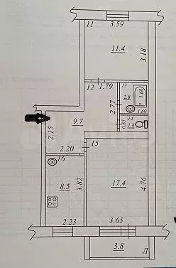 2-к. квартира, 51,2 м, 6/6 эт. - Фото 0