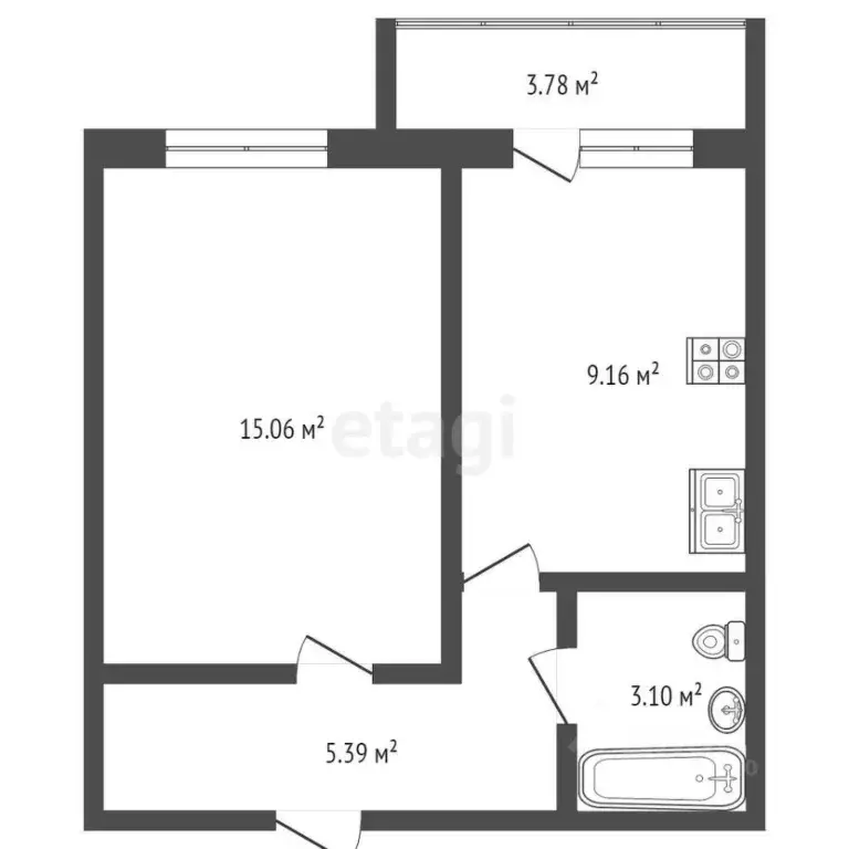 1-к кв. Ульяновская область, Ульяновск Камышинская ул., 70 (35.9 м) - Фото 2