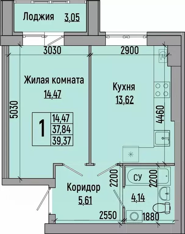 1-к кв. Волгоградская область, Волгоград Долина-2 жилрайон,  (39.37 м) - Фото 0