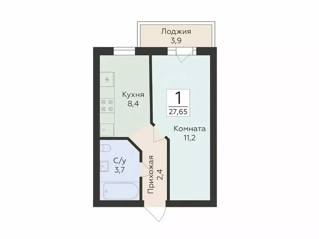 1-комнатная квартира: Самара, улица Победы, 14А (27.65 м) - Фото 0