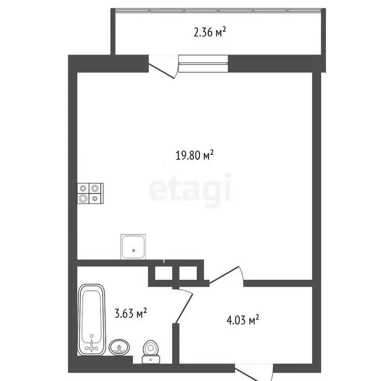 Квартира-студия: Ярославль, Дядьковская улица, 1 (29.8 м) - Фото 1