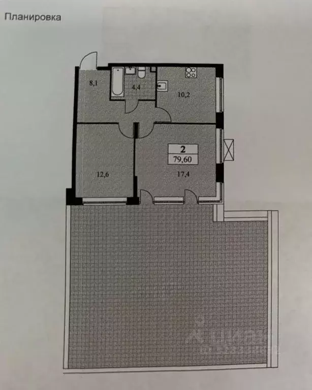 Квартира, 2 комнаты, 79.59 м - Фото 1