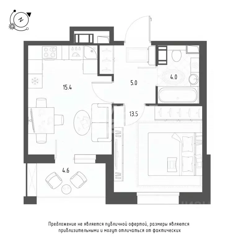 1-к кв. Омская область, Омск ул. Владимира Жоги, 5 (40.2 м) - Фото 1