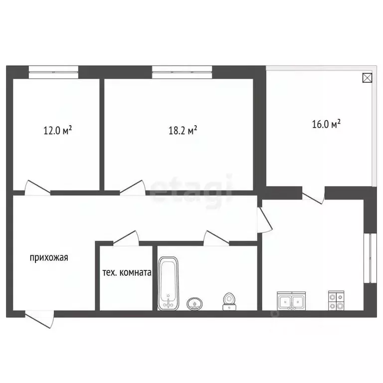 2-к кв. Краснодарский край, Геленджик городской округ, с. Дивноморское ... - Фото 2