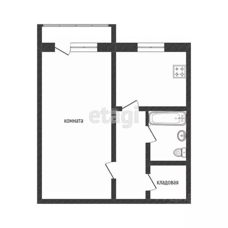 1-к кв. Курганская область, Курган Заозерный жилрайон, 3-й мкр, 29 ... - Фото 1