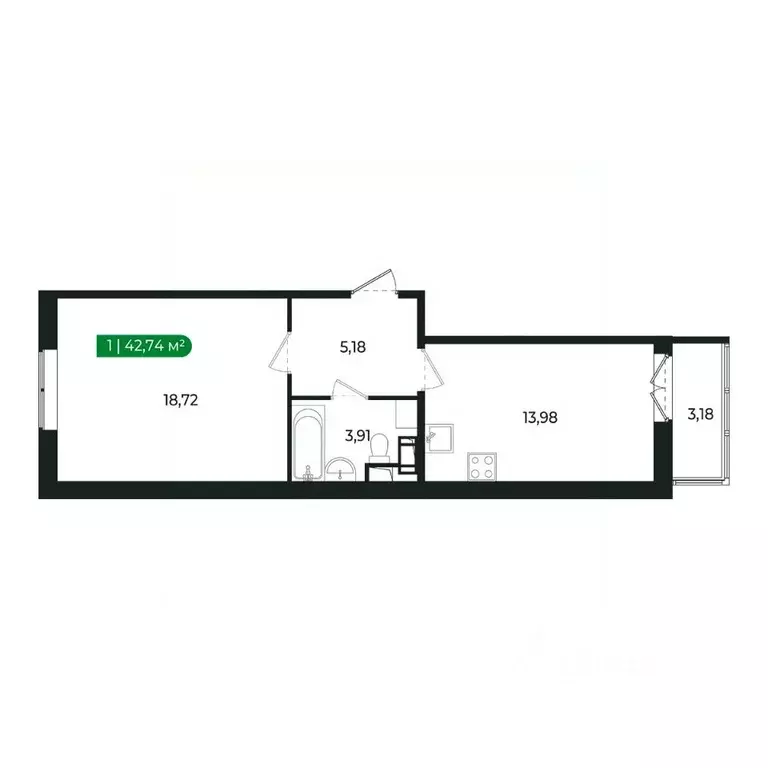 1-к кв. Ленинградская область, Сертолово Всеволожский район, ... - Фото 2