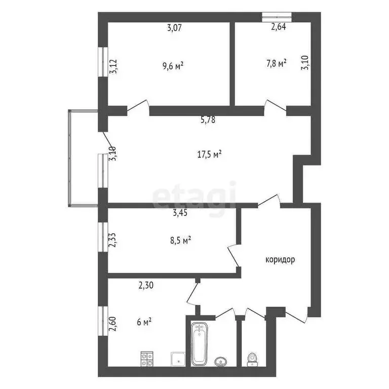 4-комнатная квартира: Ачинск, квартал 7Б, 8 (59.7 м) - Фото 0