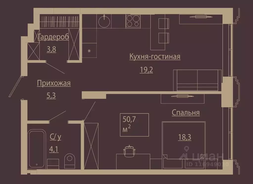 2-к кв. Новосибирская область, Новосибирск ул. Чаплыгина, 54 (50.2 м) - Фото 0