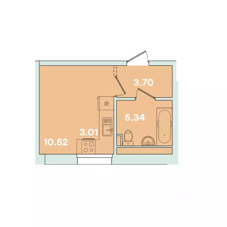 1-к кв. Иркутская область, Иркутск ул. Петрова, 16 (22.56 м) - Фото 0