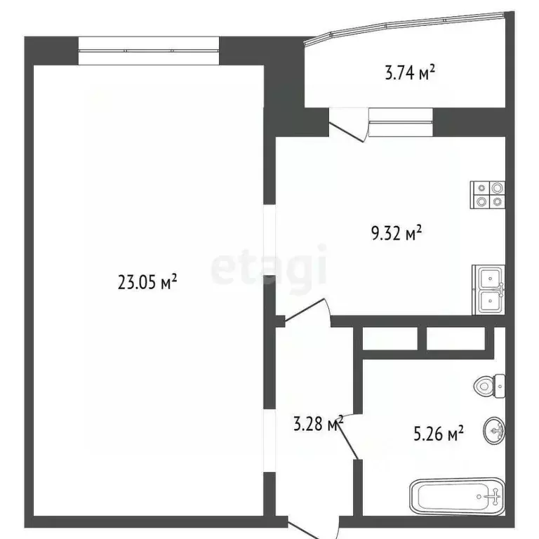 1-к кв. Тюменская область, Тюменский муниципальный округ, д. Патрушева ... - Фото 2