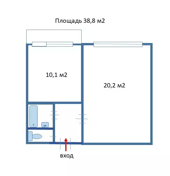 Продаётся 1-к квартира, 38.8 м - Фото 1