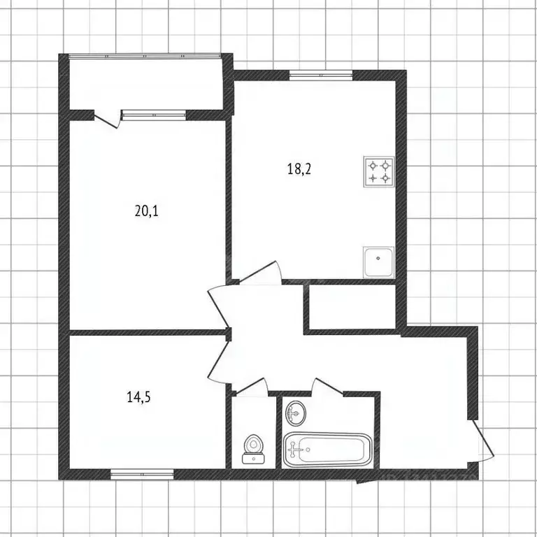 2-к кв. Белгородская область, Белгород Славянская ул., 15 (77.5 м) - Фото 1
