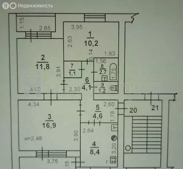 3-комнатная квартира: каменск-шахтинский, улица ворошилова, 155 (65 м) - Фото 0