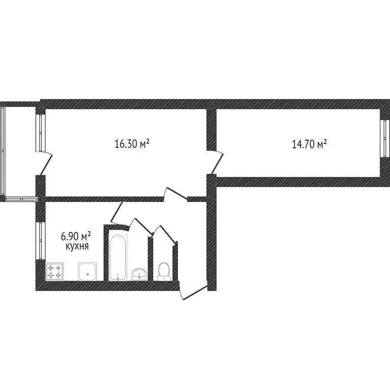 2-комнатная квартира: Златоуст, улица Степана Разина, 6 (43.4 м) - Фото 1