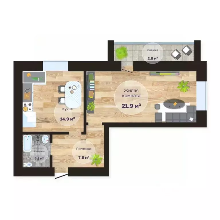 1-к кв. Забайкальский край, Чита Кайдаловская ул., 45 (51.2 м) - Фото 1