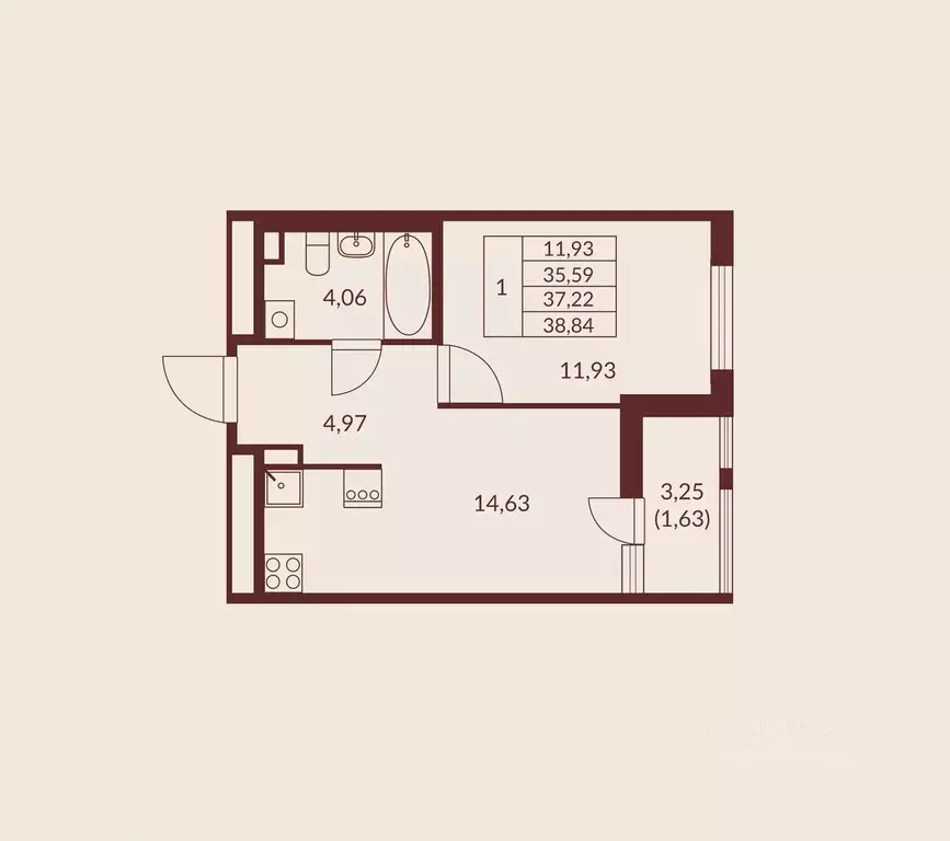 1-к кв. Ленинградская область, Мурино Всеволожский район, Мурино Спэйс ... - Фото 1