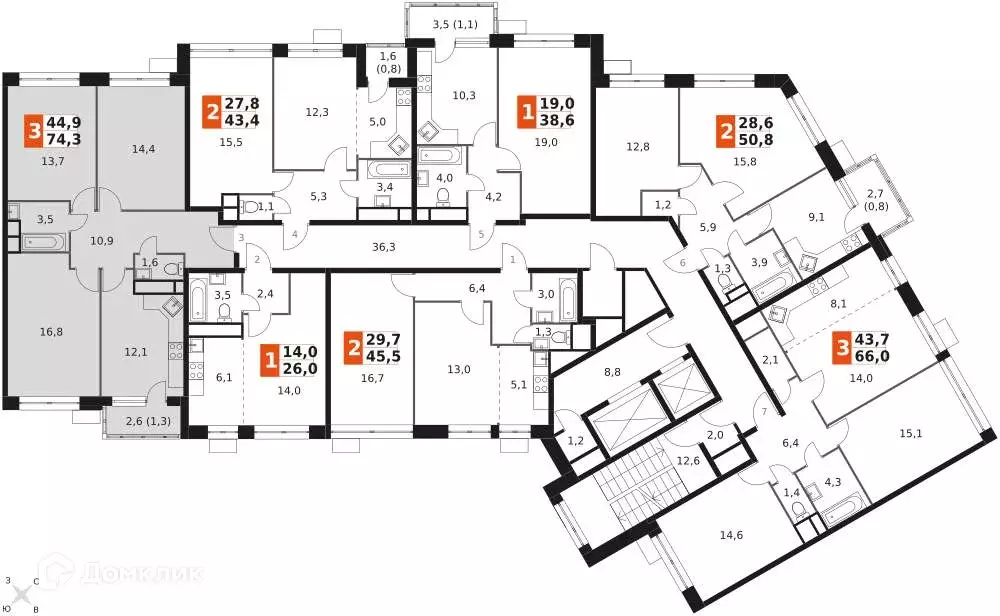 Продаётся 3-к квартира, 74.3 м - Фото 0
