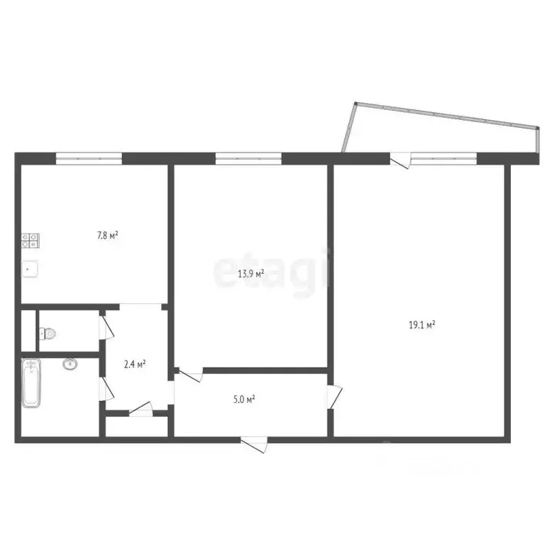 2-к кв. Новосибирская область, Новосибирск ул. Курчатова, 3 (52.6 м) - Фото 1