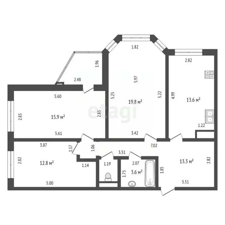 3-к кв. Липецкая область, Липецк ул. Валентина Скороходова, 25 (81.7 ... - Фото 1