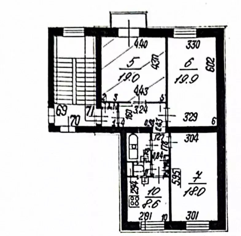 1к в 3-комнатной квартире (19 м) - Фото 2