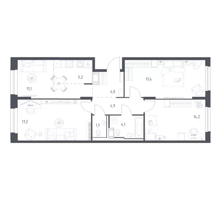 3-комнатная квартира: Мытищи, 1-й Стрелковый переулок, 5к1 (78.8 м) - Фото 1