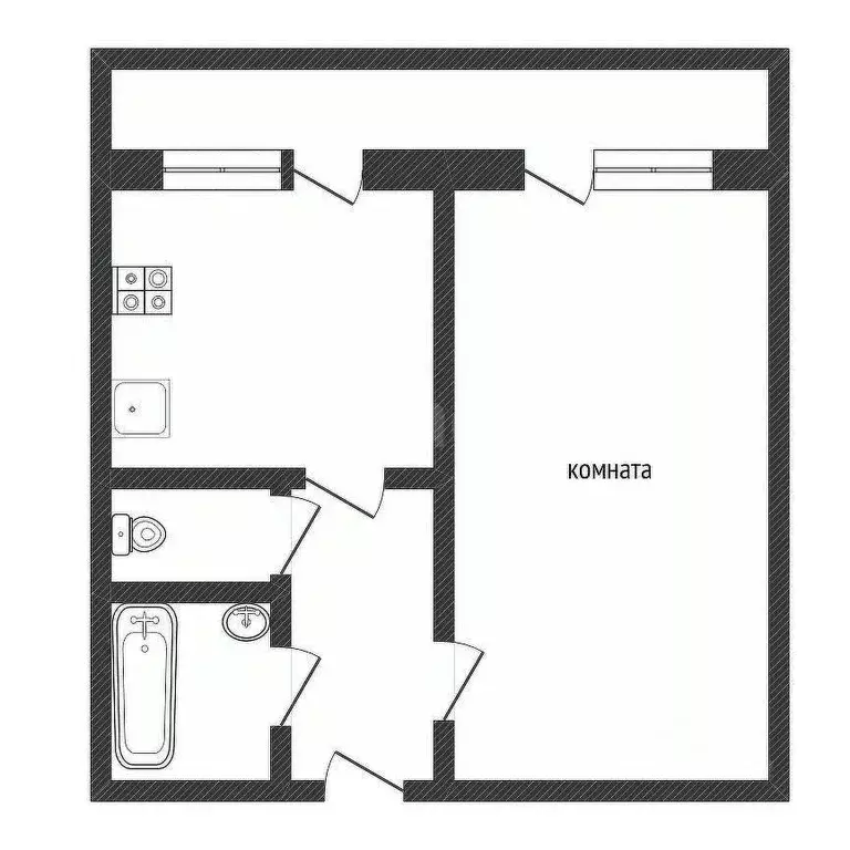 1-к кв. Ленинградская область, Кириши Молодежный бул., 1 (32.3 м) - Фото 1