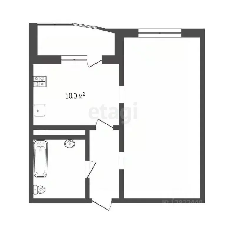 1-к кв. Тюменская область, Тюмень ул. Константина Посьета, 11к1 (40.9 ... - Фото 0