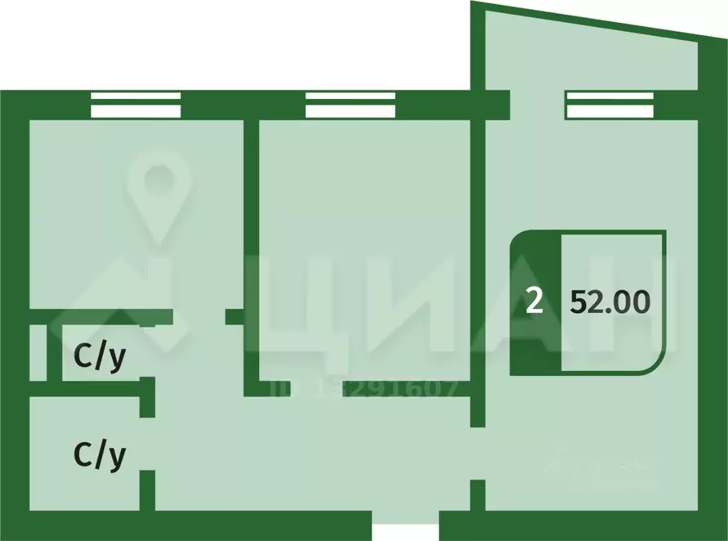 2-к кв. Псковская область, Псков Юбилейная ул., 62 (54.0 м) - Фото 1