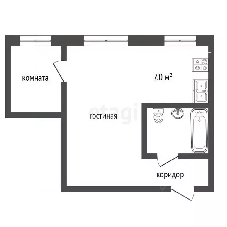 2-к кв. Саратовская область, Саратов Огородная ул., 29 (35.0 м) - Фото 1