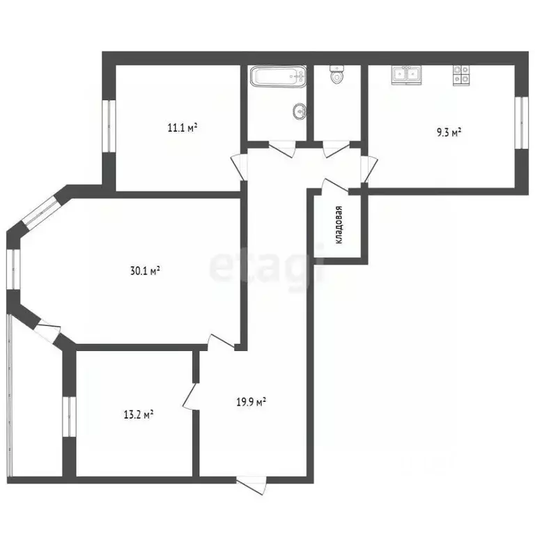 3-к кв. Ямало-Ненецкий АО, Новый Уренгой просп. Губкина, 7А (96.0 м) - Фото 1