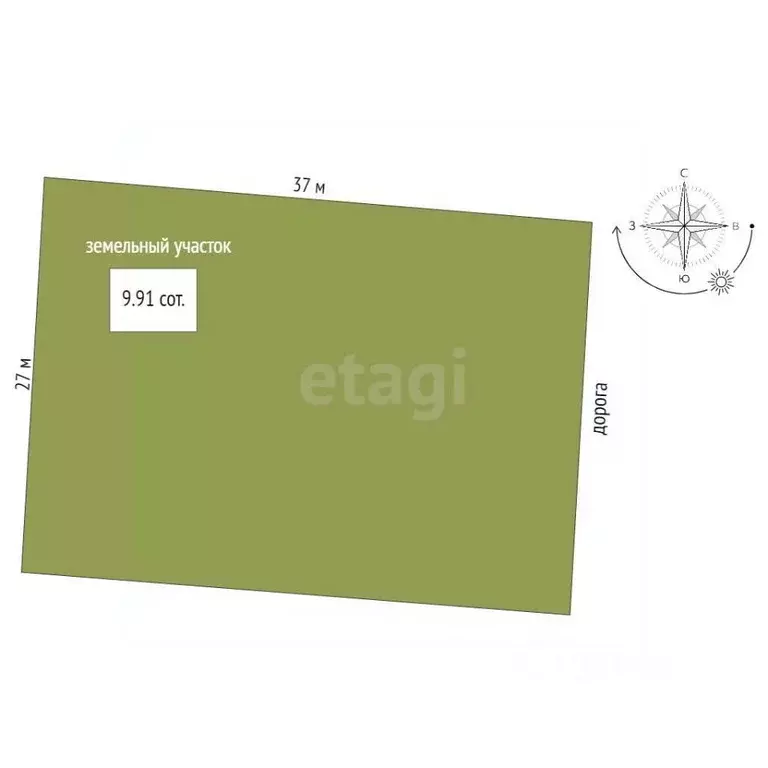 Участок в Тюменская область, Тюмень Большое Царево-1 СНТ,  (9.91 сот.) - Фото 1