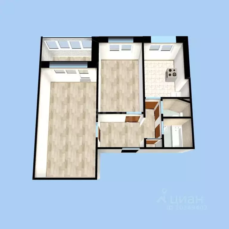 2-к кв. Башкортостан, Уфа ул. Степана Кувыкина, 1Г (44.9 м) - Фото 1