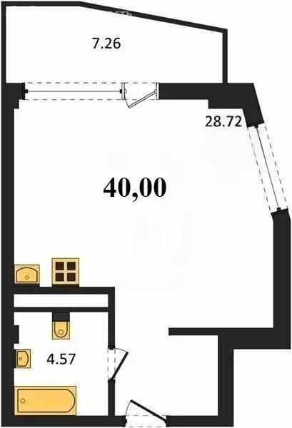 Квартира-студия: Севастополь, улица Лётчиков, 10 (40 м) - Фото 1