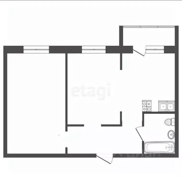 2-к кв. Кемеровская область, Кемерово Ленинградский просп., 32/2 (52.4 ... - Фото 1