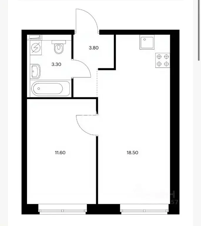 2-к кв. Москва Очаковское ш., 9А (37.2 м) - Фото 2