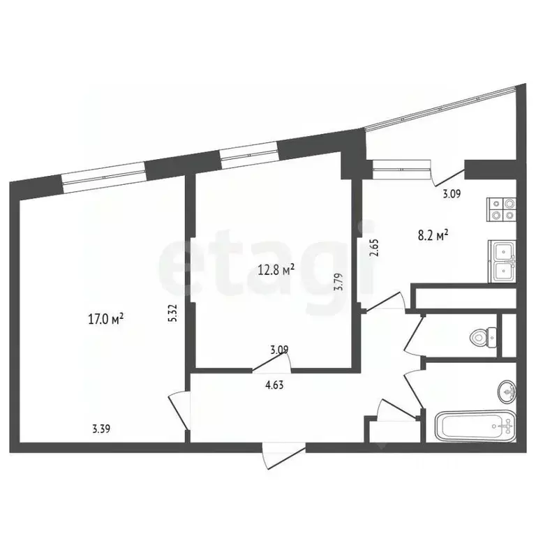 2-к кв. Москва ул. Красных Зорь, 59Б (49.3 м) - Фото 2
