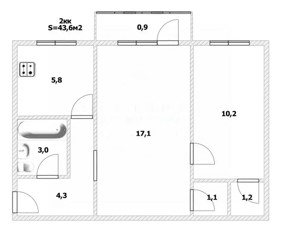 2-к кв. Калининградская область, Калининград ул. Дмитрия Донского, 3А ... - Фото 2