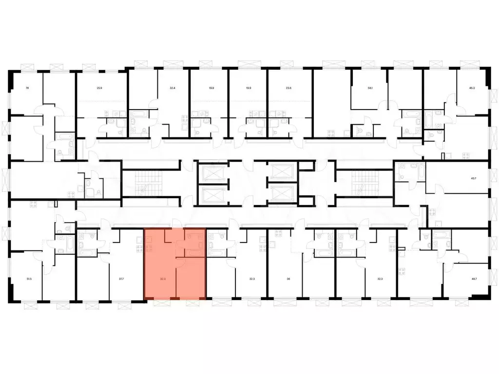 1-к. квартира, 32,3 м, 14/25 эт. - Фото 1