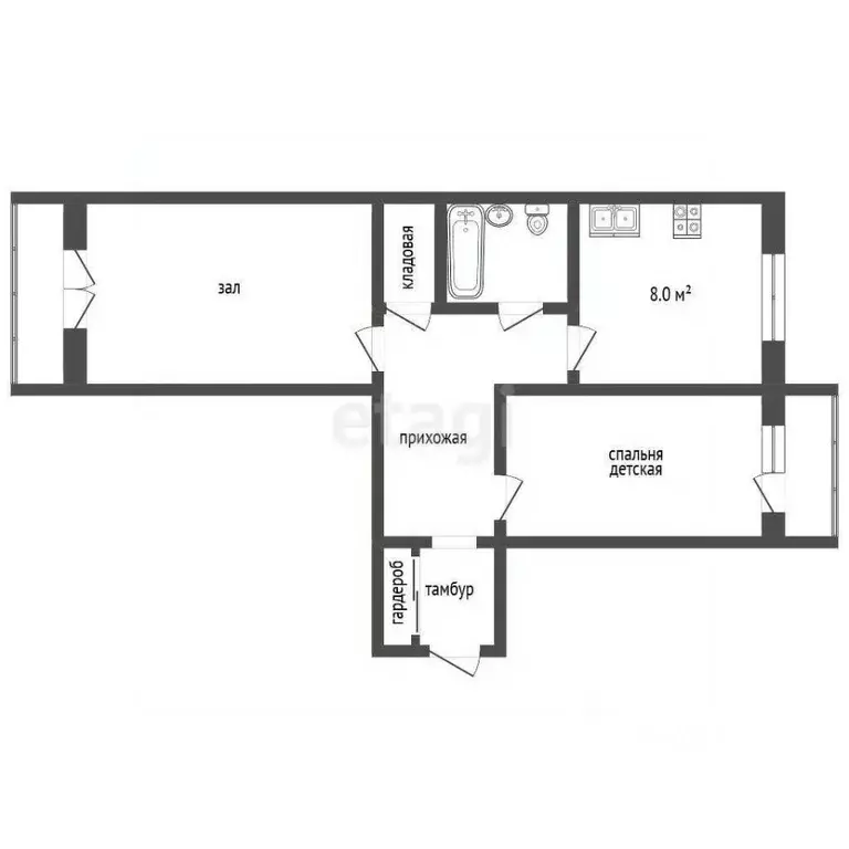 2-к кв. Ростовская область, Ростов-на-Дону просп. 40-летия Победы, ... - Фото 2