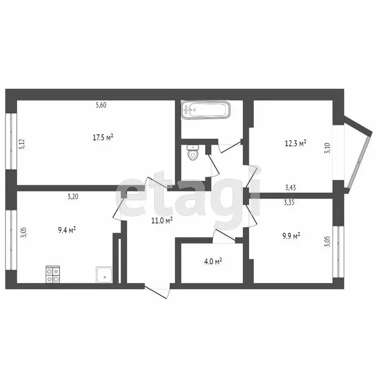 3-комнатная квартира: Петропавловск-Камчатский, проспект Рыбаков, 1/1 ... - Фото 1