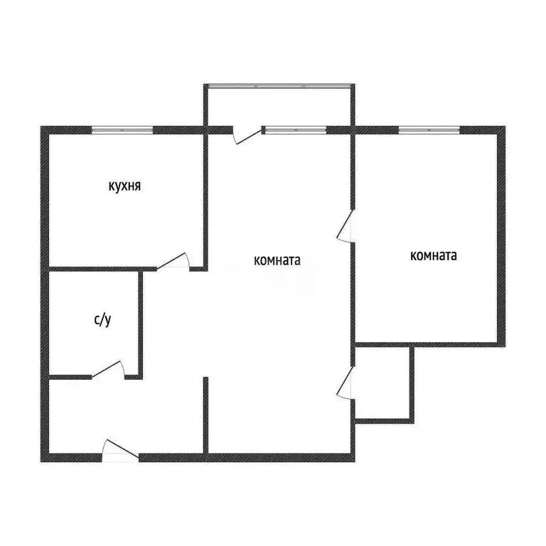 2-комнатная квартира: Россошь, улица Жуковского, 10 (42.4 м) - Фото 1