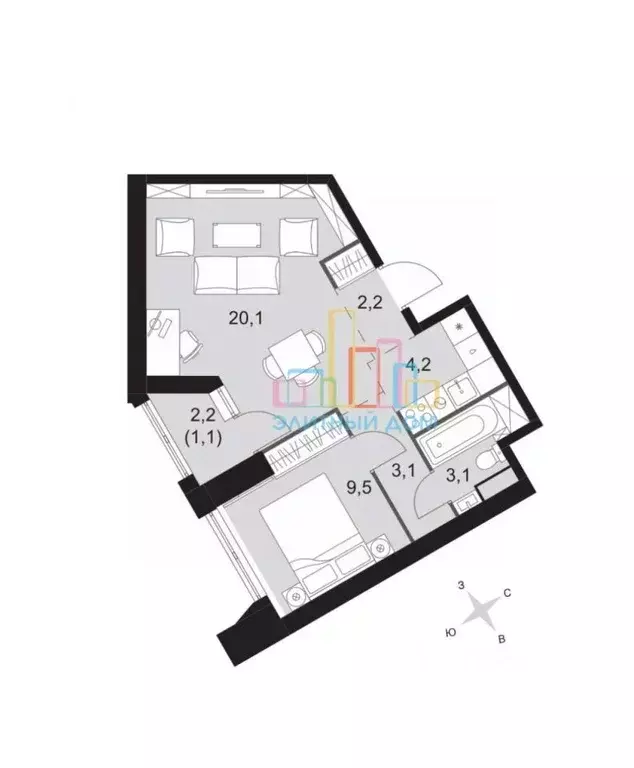 2-к кв. Москва ул. Академика Волгина, 2 (42.2 м) - Фото 2