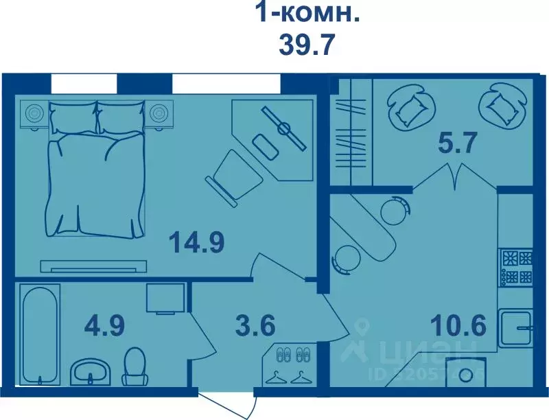 1-к кв. Костромская область, Кострома Магистральная ул., 71 (39.7 м) - Фото 0