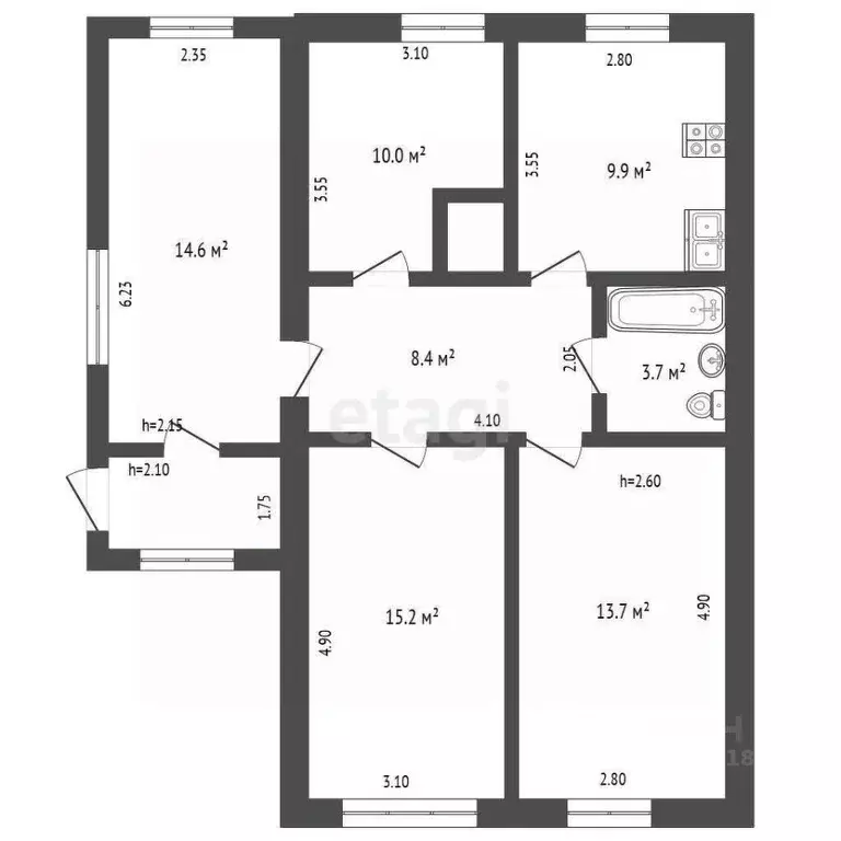 Дом в Омская область, Таврическое рп ул. Совхозная, 25кв2 (61 м) - Фото 2
