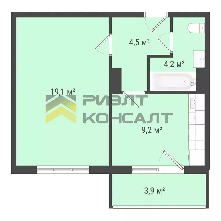 1-комнатная квартира: Омск, микрорайон Заозёрный, улица Сергея ... - Фото 1